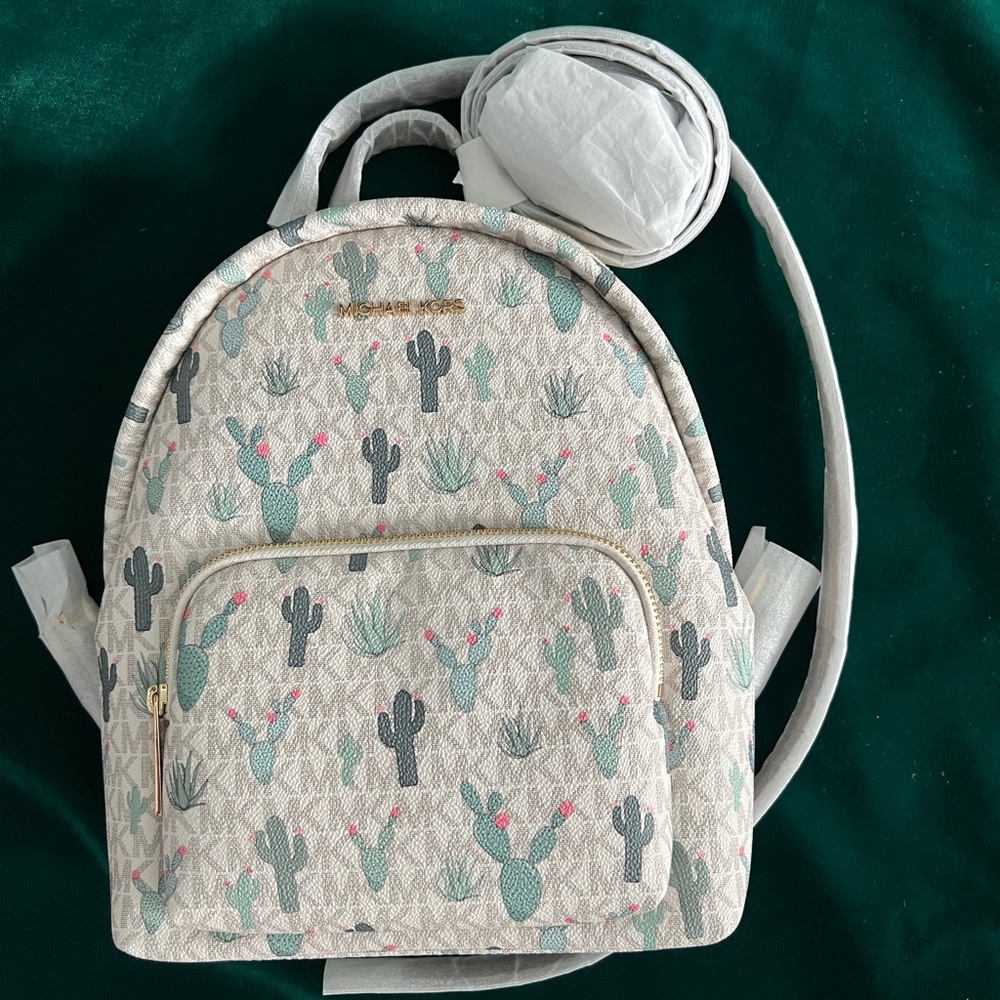 MICHEAL KORS Backpack ERIN Desert Toad Trip Vanilla CACTUS NWT